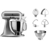 Bild von KitchenAid Küchenmaschine 5KSM175PSECU Contour Silver, 300 W, 4,8 l Schüssel, mit Zubehör im Wert von ca. 112,-  UVP