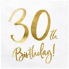 Bild von partydeco Papierserviette, Servietten 30. Geburtstag 33x33cm 20 Stück, weiß / gold