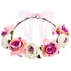 Bild von partydeco Diadem, Blumenkranz für Haare 17cm Haarkranz mit Blumen Rosa / Pink