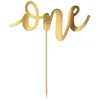Bild von partydeco Tortenstecker, Cake Topper One 19cm Geburtstagsdeko 1 Jahr Tortendeko Gold