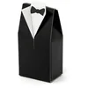 Bild von partydeco Geschenkbox, Geschenkbox für Gastgeschenke 5x3x9,5cm Bräutigam 10 Stk Schwarz Weiß