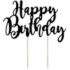 Bild von partydeco Tortenstecker, Cake Topper Happy Birthday 22.5cm, schwarz