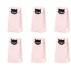 Bild von partydeco Papierspitztüten, Papiertüten mit Katzen Aufklebern 6er Set rosa schwarz