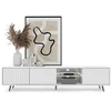 Bild von Selsey TV-Schrank Bello mit schwarzen Füßen, Lamellenfronten und LED, 175 cm