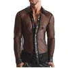 Bild von Regnes Fetish Planet Langarmhemd Netzhemd Cesare Clubwear schwarz M