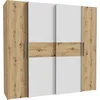 Bild von FORTE Kleiderschrank Kalixtus, Made in Europe (B/H/T ca. 200x190x60 cm, 2 Schiebetüren, 2 Drehtüren, 8 Einlegeböden) Kombination aus Dreh- und Schwebetüren, mehrere Farben