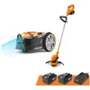 Bild von Lawnmaster Rasenmähroboter OcuMow® mit kabellosem 24V MAX, bis 300 m² Rasenfläche, 10-Zoll-Gras-Trimmer-Kombi-Set, automatische Hindernisvermeidung