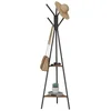 Bild von VASAGLE Garderobenständer Kleiderständer, für Kleidung, Hüte, Taschen, 49,5 x 49,5 x 179 cm, freistehende Garderobe, Industrie-Design, vintagebraun-schwarz