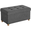 Bild von SONGMICS Sitzbank mit Stauraum, klappbare Sitzbank mit Beinen, bis 300 kg belastbar, für Wohnzimmer Schlafzimmer Flur, 38 x 76 x 40 cm Fußbank
