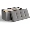Bild von SONGMICS Sitzbank Sitzhocker mit Stauraum, klappbare, für Wohnzimmer Schlafzimmer Flur, 38 x 76 x 38 cm Fußbank, Aufbewahrungsbox, bis 300 kg belastbar