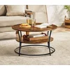 Bild von VASAGLE Couchtisch Couchtisch, Wohnzimmertisch, rund, Holz, klein (inkl. Zubehörpaket & Anleitung), Sofatisch, Ø 80 x 45 cm, einfacher Aufbau, viel Stauraum, braun