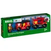 Bild von BRIO® Spielzeugeisenbahn-Lokomotive World Feuerwehr Leiterfahrzeug mit Licht und Sound 3 Teile 33811
