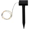 Bild von STAR TRADING LED-Lichterkette Dew Drop, Solar Drahtlichterkette Draht silber 50 LEDs warmweiß 4,9m