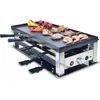 Bild von SOLIS OF SWITZERLAND Raclette Typ 791, 8 Raclettepfännchen, 1400 W, 5in1: Raclette, Tischgrill, Crépe, Mini Wok, Pizza
