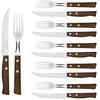 Bild von Tramontina Steakbesteck TRADICIONAL Steak-/Pizzabesteck - Holzgriff (12-tlg), 6 Personen, Edelstahl, 12-teiliges Set, rostfreier Edelstahl, Holzgriff
