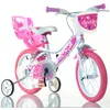 Bild von Dino Bikes Kinderfahrrad 16" Little Heart Kinderfahrrad Mädchen 4 7 Jahre Stützräder, 1 Gang, mit Stützrädern, Korb und Puppensitz