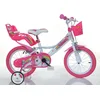 Bild von Dino Bikes Kinderfahrrad 16" Unicorn Einhorn Kinderfahrrad Mädchenfahrrad Freilauf 4 7 Jahre, 1 Gang, mit Stützrädern, Korb und Puppensitz
