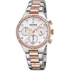 Bild von Festina Chronograph Festina Damen Uhr F20403/1 Edelstahl, (Chronograph), Damen Armbanduhr rund, Edelstahlarmband silber, rose
