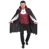 Bild von JADEO Kostüm Eleganter Vampir Halloween Herrenkostüm schwarz-rot-weiss