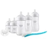 Bild von Philips AVENT Babyflasche Neugeborenen-Starter-Set Natural, 5 Baby Flaschen mit Silikon-Sauger, Schnuller & Flaschenbürste