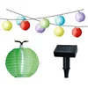 Bild von Lumineo LED Solarleuchte, Dauerlicht, warmweiß, LED Solar Lichterkette Lampions 4,5m Nylon Bunt / Kaltweiß