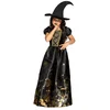 Bild von Boland Hexen-Kostüm Hexenprinzessin - Halloween Kostüm Kinder Mädchen, Glänzendes Hexenkleid mit Mustern im Metallic-Look