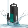 Bild von VONROC Schmutzwasser-Tauchpumpe mit integriertem Schwimmer (Set, für Keller, Pool, Gartenteich), Flachsaugend max Höhe 7,5m - 1400 l/h für sauberes/schmutziges Wasser