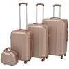 Bild von vidaXL Trolleyset Vierteiliges Hartschalen-Trolley-Set Champagner, (1 tlg)