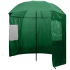 Bild von vidaXL Angelschirm Angelschirm Grün 240x210 cm, Angelschirm 240x210cm Anglerschirm Regenschirm Schirmzelt Seitenwand