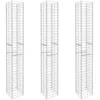Bild von vidaXL Gartenzaun Gabionenkörbe 3 Stk. Verzinkter Stahl 25 x 25 x 197 cm, (3-St)