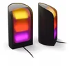 Bild von Philips Hue LED Tischleuchte Philips Hue Smarte LED-Leuchte Play Wallwasher Doppelpack schwarz, Farbsteuerung (RGB), Einstellbare Weißtöne (2000 6500 K), Dimmfunktion, App-Steuerung (Philips Hue App), Szenensteuerung, Automationen & Zeitpläne, Gruppensteuerung, Entertainment-Modus*, Sprachsteuerung*, Fernzugriff*, *teilweise Philips Hue Bridge erforderlich, LED fest integriert, Farbwechsler, Kaltw