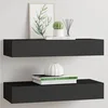 Bild von vidaXL Wandregal vidaXL Wandregale mit Schubladen 2 Stk. Schwarz 60x23,5x10 cm MDF