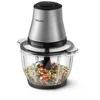 Bild von Philips Zerkleinerer HR1503/00 3000 Series mit PowerChop Technologie, 450 W, 2L Glassschüssel, Edelstahl
