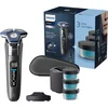 Bild von Philips Elektrorasierer Shaver Series 7000 S7887/63, Reinigungsstation, ausklappbarer Präzisionstrimmer, 4 Reinigungskartuschen, Ladestand, Etui, mit SkinIQ Technologie