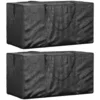 Bild von vidaXL Gartenmöbel-Schutzhülle Aufbewahrungstasche für Gartenkissen 2 Stk. Schwarz 150x75x75cm (2-St)