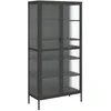 Bild von vidaXL Highboard Highboard Schwarz 85x40x180 cm Glas und Stahl