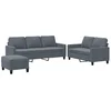 Bild von vidaXL Sofa 3-tlg. Sofagarnitur mit Kissen Dunkelgrau Samt, 1 Teile