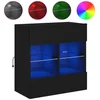 Bild von vidaXL TV-Wand TV-Wandschrank mit LED-Leuchten Schwarz 58,5x30x60,5 cm, (1-St)