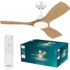 Bild von Philips LED Deckenleuchte Olas 24W DC-Ventilator 30W, fixe Rotorblätter,   106cm, schwarz-braun, CCT - über Fernbedienung, Dimmer, Dimmfunktion, Ein-/Ausschalter, Farbsteuerung, Fernbedienung, Infrarot inkl., Memoryfunktion, Ventilatorfunktion, dimmbar über Fernbedienung, mehrere Helligkeitsstufen, LED fest integriert, warmweiß - kaltweiß, 3000-6500 Kelvin, dimmbar mit Fernbedienung, 2650 Lumen