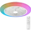 Bild von Philips LED Deckenleuchte Amigo Deckenventilator RGB, 40 W (Leuchte) + 20 W (Ventilator) weiß, CCT - über Fernbedienung, Dimmer, Dimmfunktion, Ein-/Ausschalter, Farbsteuerung, Farbwechsel, Fernbedienung, Infrarot inkl., Memoryfunktion, RGB, Ventilatorfunktion, dimmbar über Fernbedienung, mehrere Helligkeitsstufen, LED fest integriert, RGB, 2700-6500 Kelvin, dimmbar mit Fernbedienung, 4400 Lumen