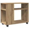 Bild von vidaXL Beistelltisch Beistelltisch mit Rollen Artisan-Eiche 70x35x60cm Holzwerkstoff (1-St)