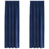 Bild von vidaXL Vorhang Vorhänge 2 stk. Dunkelblau 140 x 260 cm Samt (2 St), Samt