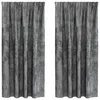 Bild von vidaXL Vorhang Samtvorhänge 2 stk. Grau 175 x 140 cm Samt (2 St), Samt