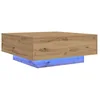 Bild von vidaXL Couchtisch 80 x 80 x 31 cm Couchtisch mit LED-Lichtern Artisan Eiche 80x80x31 cm