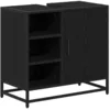Bild von vidaXL Badezimmer-Set Badezimmerschrank Schwarz Eichen-Optik 65 x 33 x 60 cm, (1-St)