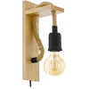 Bild von EGLO Wandleuchte RAMPSIDE Wandlampe, schwarz und braun, Wohnzimmerlampe, IP20, Lampe, Ein-/Ausschalter, ohne Leuchtmittel, Vintage Wandleuchte, Industrial, Wandspot, E27, inkl. Kabelschalter