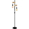 Bild von EGLO Stehlampe TOWNSHEND Stehlampe, Holz, Stahl, Retro, Industrial, Wickeloptik, ohne Leuchtmittel, Wohnzimmer, Standleuchte, 2-flammig, schwarz, braun, 166,5x25cm