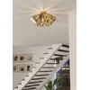 Bild von EGLO Deckenleuchte CARLTON Deckenlampe, Stahl, E27, Flurlampe, Wohnzimmerlampe, Lampe, ohne Leuchtmittel, Wand-/Deckenleuchte, H23,5 x Ø47 cm, goldfarben, 1X60W exkl.