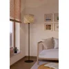 Bild von EGLO Stehlampe BUTTERBURN Stehlampe, Stahl und Textil, Wohnzimmerlampe, E27, Lampe, Ein-/Ausschalter, ohne Leuchtmittel, mit Birken-Blättern, Stehleuchte, Lampe Wohnzimmer, E27, 162cm