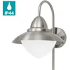 Bild von EGLO Wandleuchte SIDNEY Wandlampe, E27, IP44, Edelstahl und Glas, Außenlampe, Lampe, Dimmfunktion, ohne Leuchtmittel, Wand-/Deckenleuchte, H37,5 x Ø27 x AL32,5cm, edelstahl - 1X60W exkl.